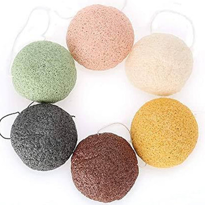 Round BSCI Natural Konjac Sponge Body Cleaning Exfoliating Puff Sponge
