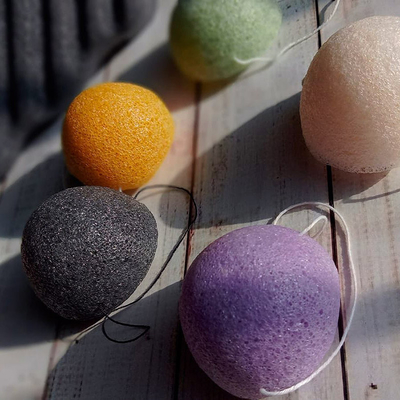 Round BSCI Natural Konjac Sponge Body Cleaning Exfoliating Puff Sponge